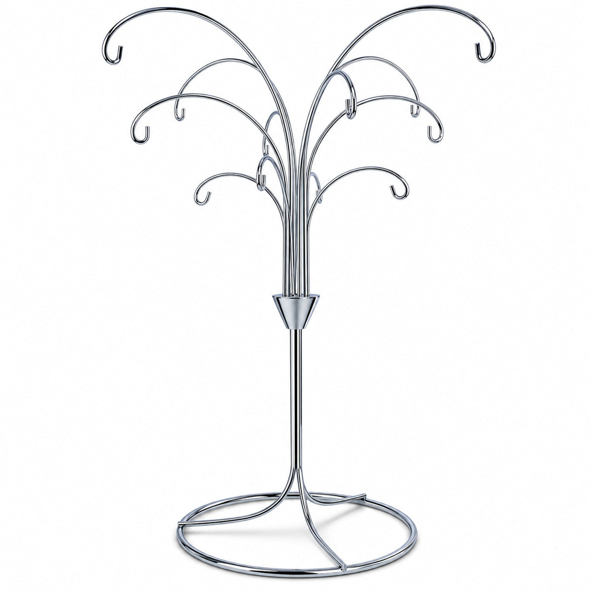 12-Arm Spiral Fountain Brass Silver Metal Ornament Stand Display 11.5 Inches