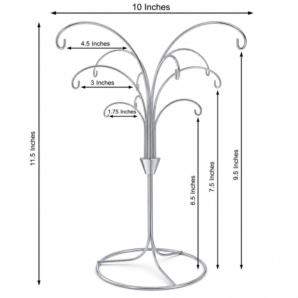 12-Arm Spiral Fountain Brass Silver Metal Ornament Stand Display 11.5 Inches