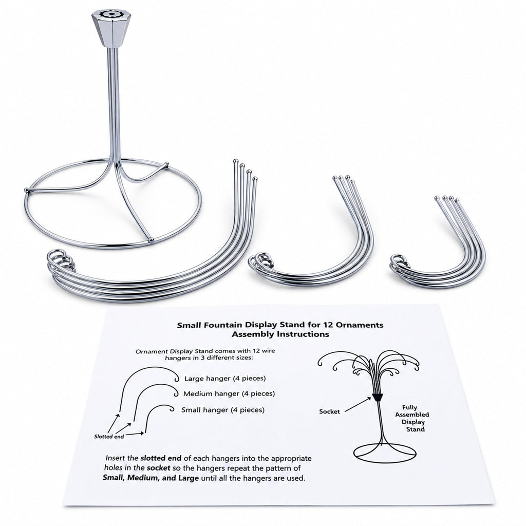 12-Arm Spiral Fountain Brass Silver Metal Ornament Stand Display 11.5 Inches