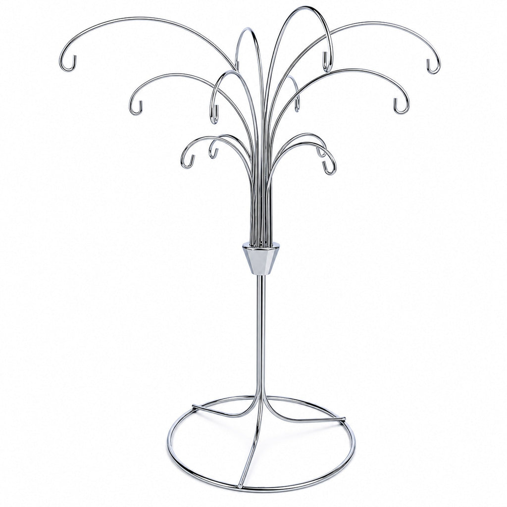 12-Arm Spiral Fountain Brass Silver Metal Ornament Stand Display 11.5 Inches