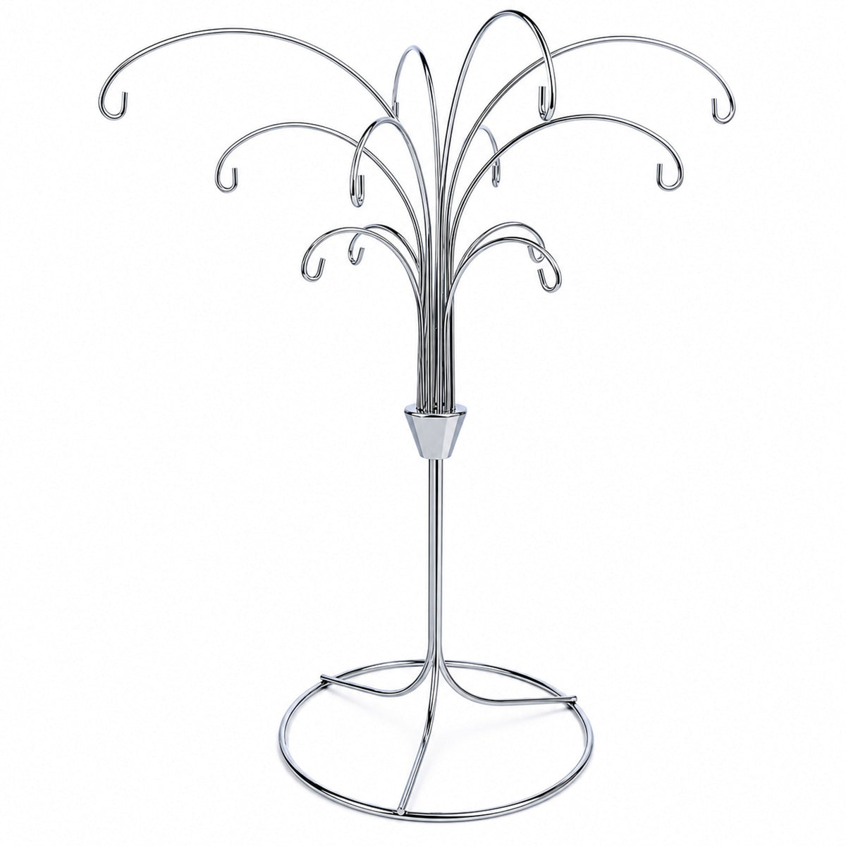 12-Arm Spiral Fountain Brass Silver Metal Ornament Stand Display 11.5 Inches