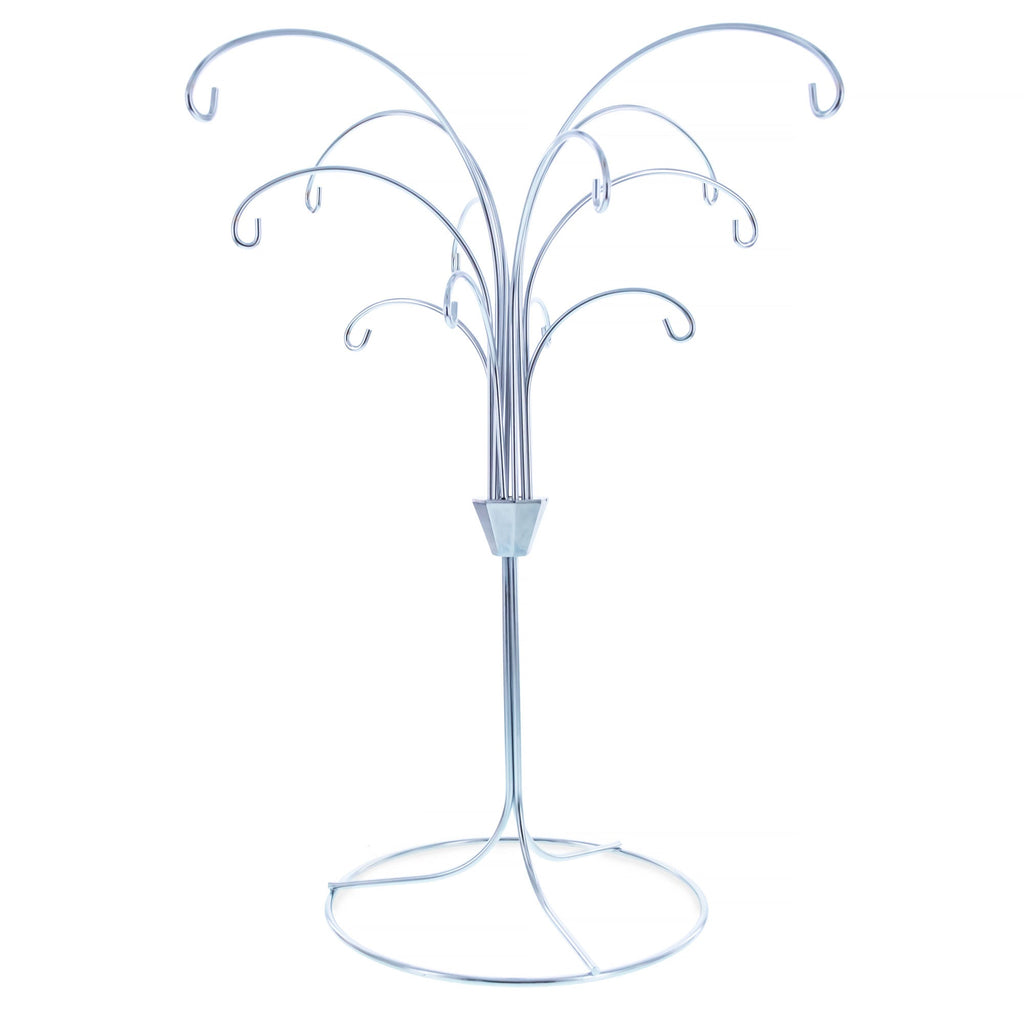 12-Arm Spiral Fountain Brass Silver Metal Ornament Stand Display 11.5 Inches