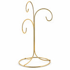 3-Arm 3-Tier Gold Brass Metal Ornament Stand Display 10.75 Inches