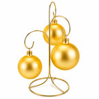 3-Arm 3-Tier Gold Brass Metal Ornament Stand Display 10.75 Inches