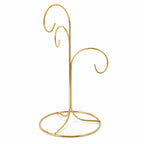 3-Arm 3-Tier Gold Brass Metal Ornament Stand Display 10.75 Inches