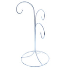 3-Arm 3-Tier Silver Metal Ornament Stand Display 10.75 Inches
