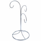 3-Arm 3-Tier Silver Metal Ornament Stand Display 10.75 Inches