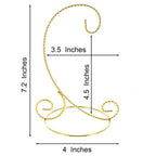 Twisted Wire Gold Metal Ornament Stand Display 7.2 Inches