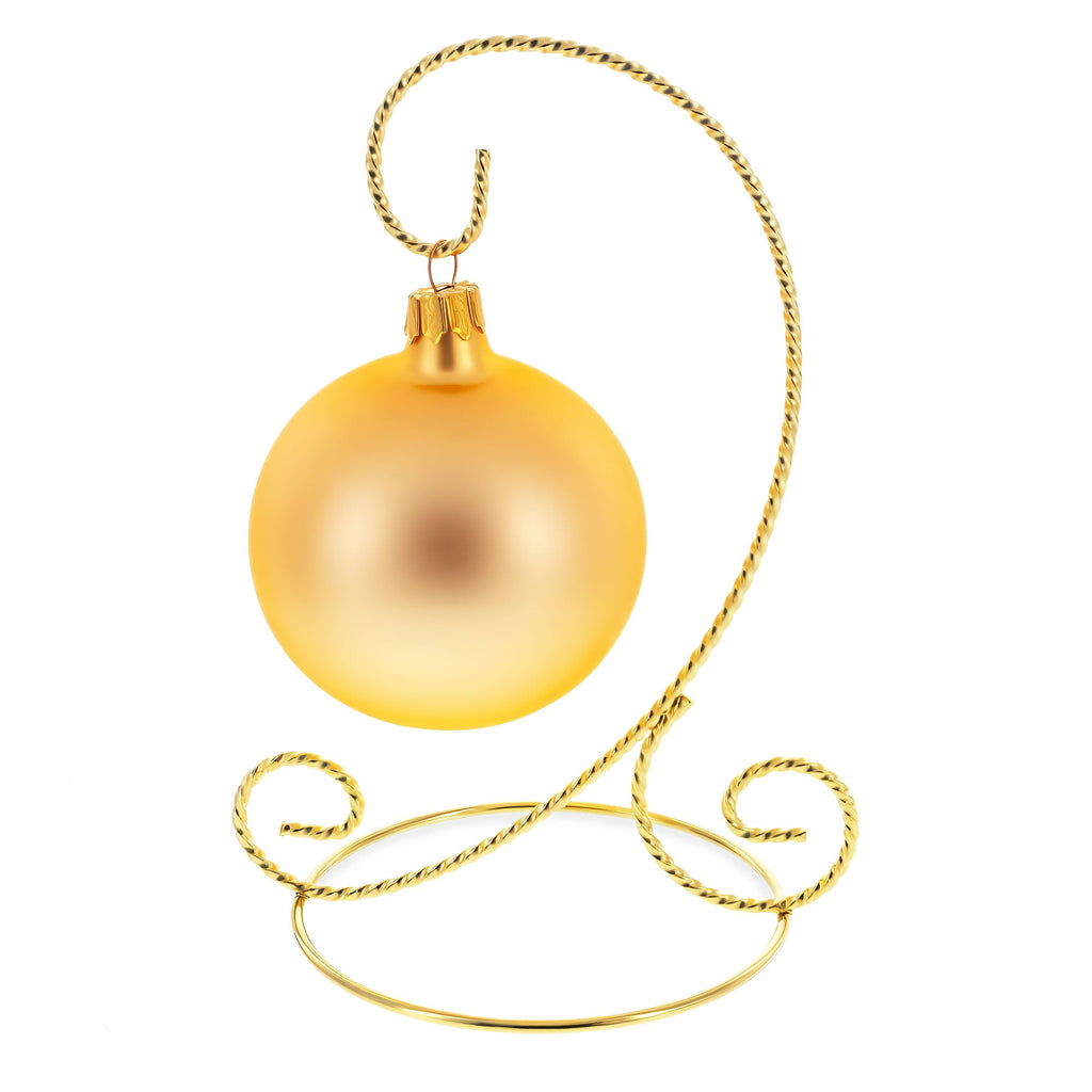 Twisted Wire Gold Metal Ornament Stand Display 7.2 Inches