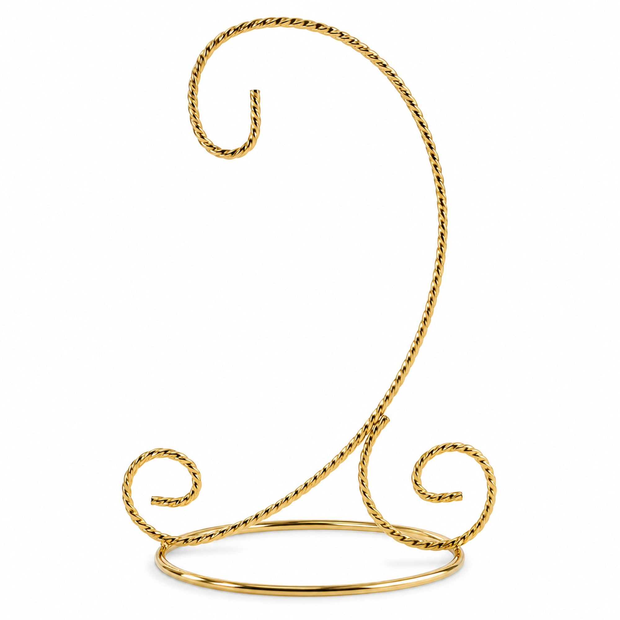 Twisted Wire Gold Metal Ornament Stand Display 7.2 Inches