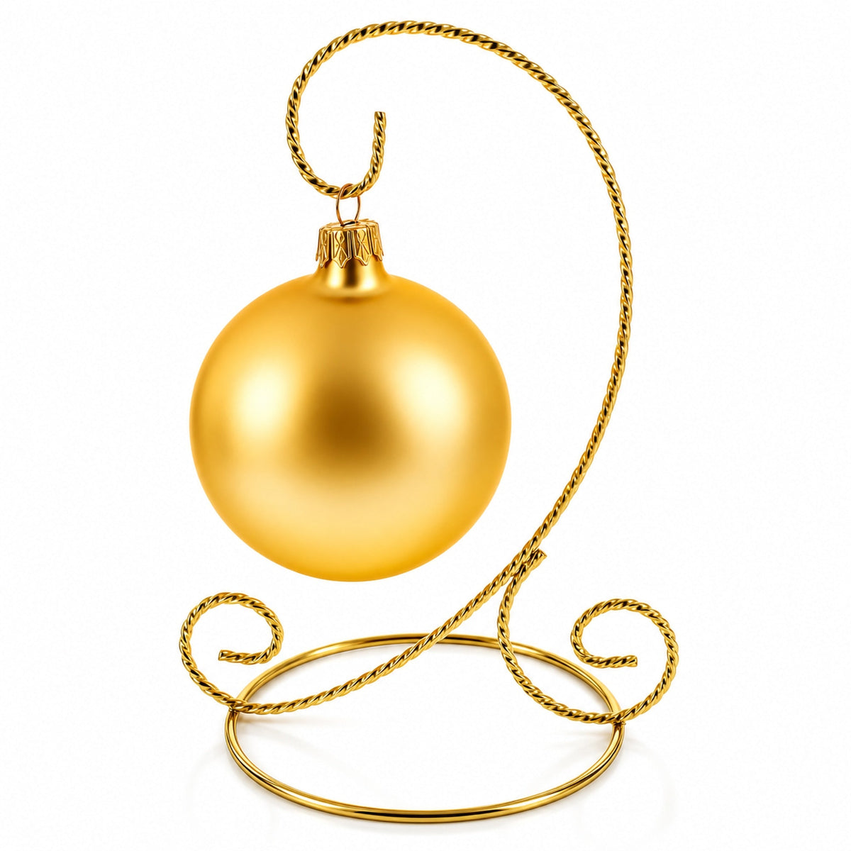 Twisted Wire Gold Metal Ornament Stand Display 7.2 Inches