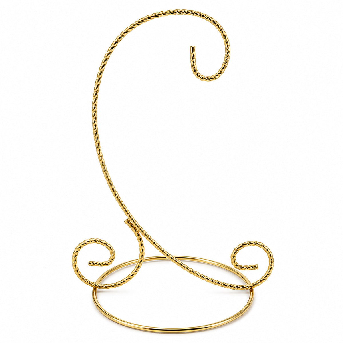 Twisted Wire Gold Metal Ornament Stand Display 7.2 Inches
