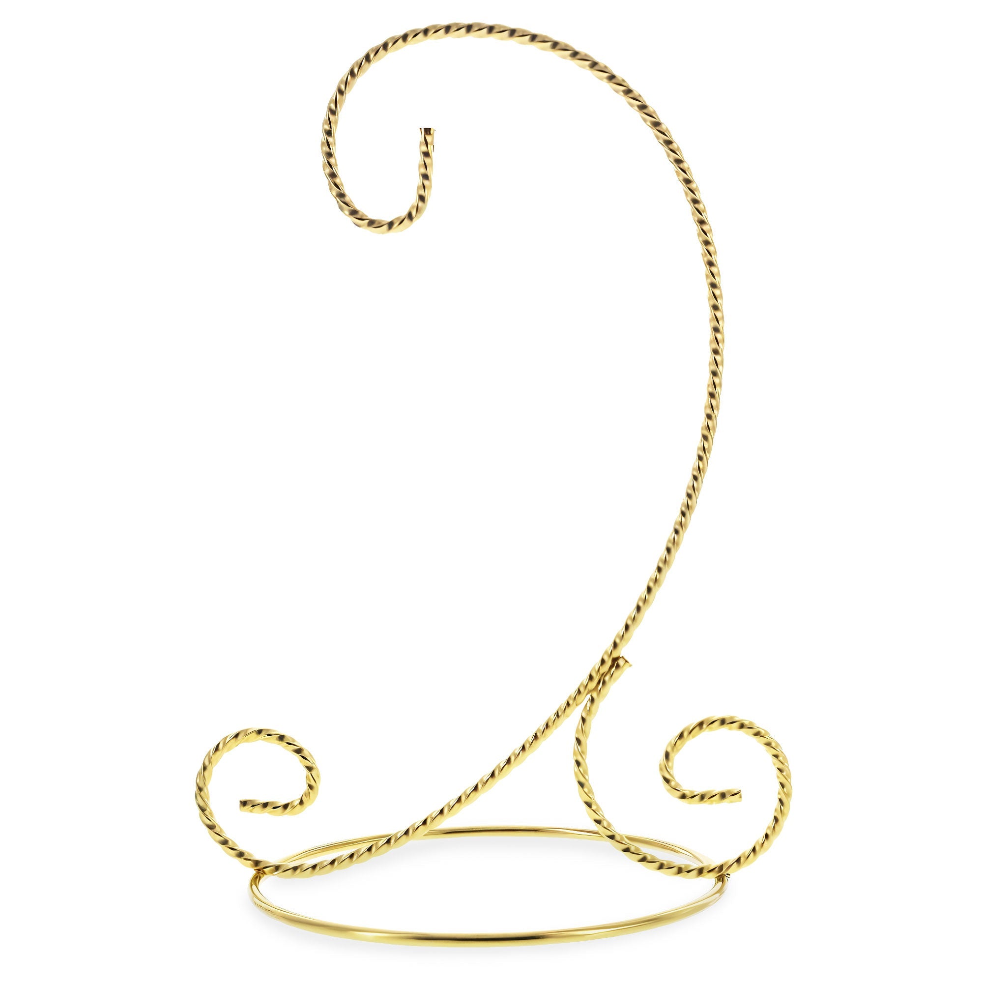 Twisted Wire Gold Metal Ornament Stand Display 7.2 Inches