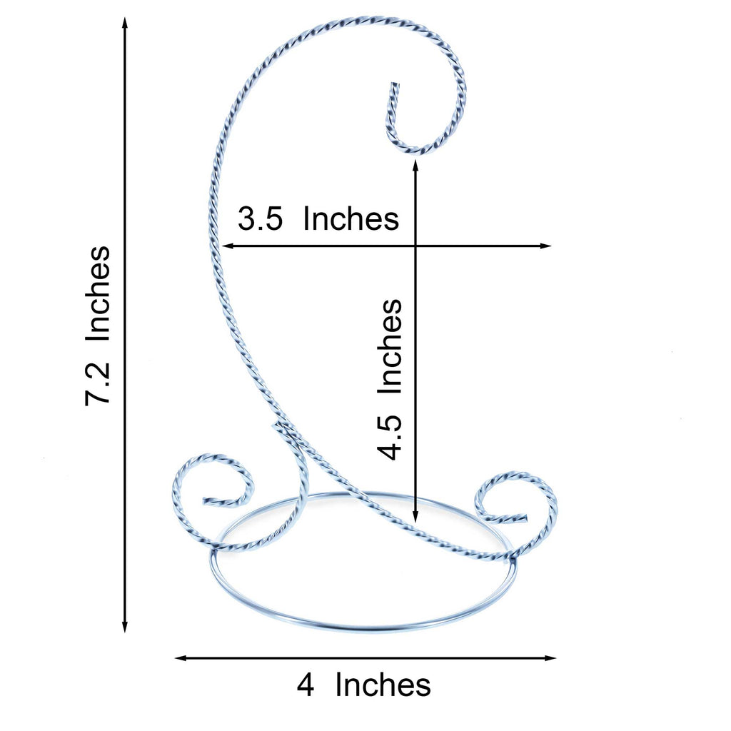 Twisted Wire Silver Metal Ornament Stand Display 7.2 Inches