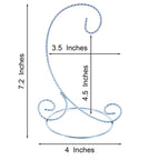 Twisted Wire Silver Metal Ornament Stand Display 7.2 Inches