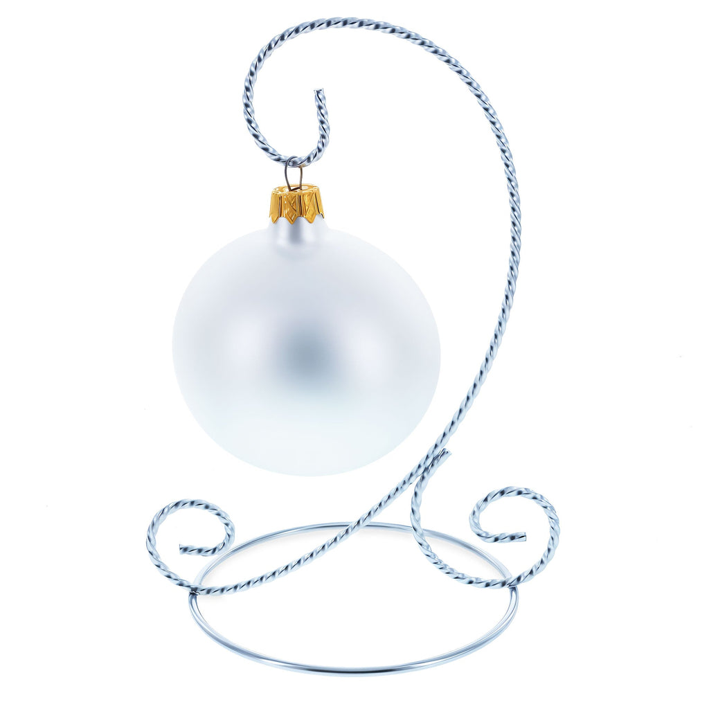 Twisted Wire Silver Metal Ornament Stand Display 7.2 Inches