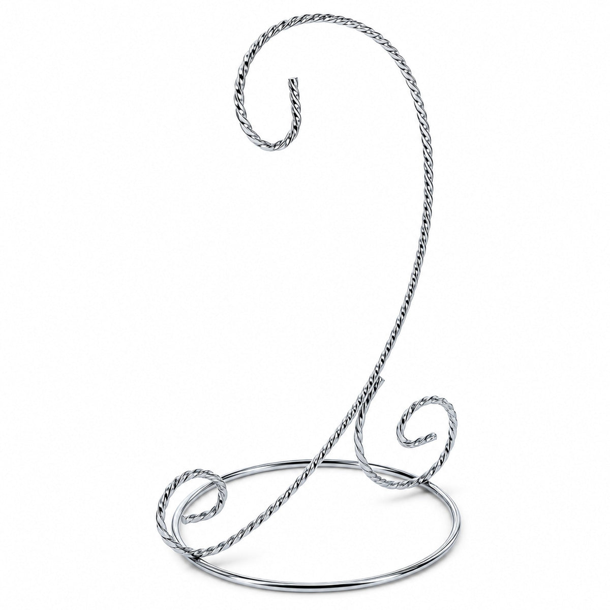 Twisted Wire Silver Metal Ornament Stand Display 7.2 Inches
