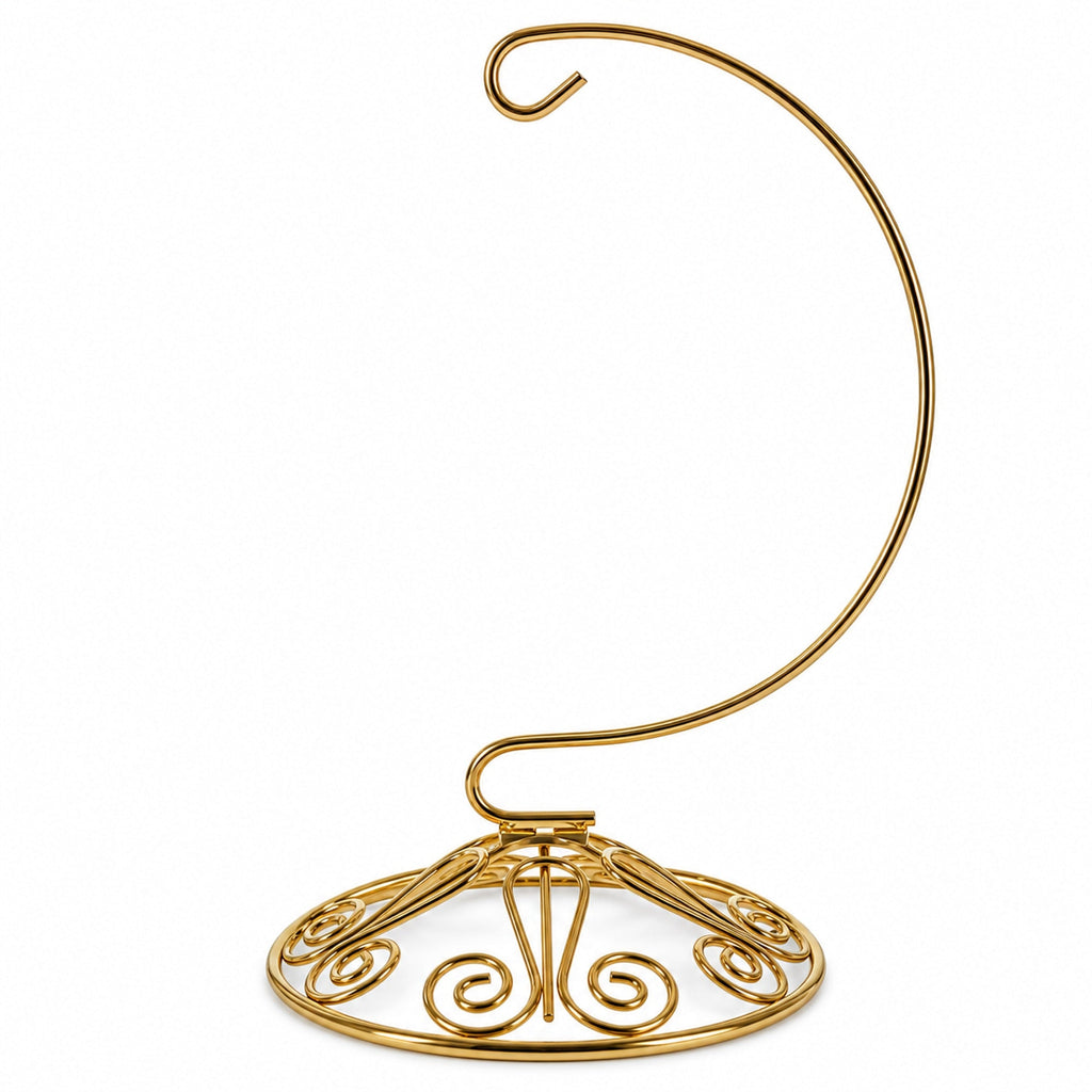 Curved Gold Wire Swirl Base Ornament Stand Display 7 Inches