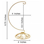 Curved Gold Wire Swirl Base Ornament Stand Display 8.75 Inches