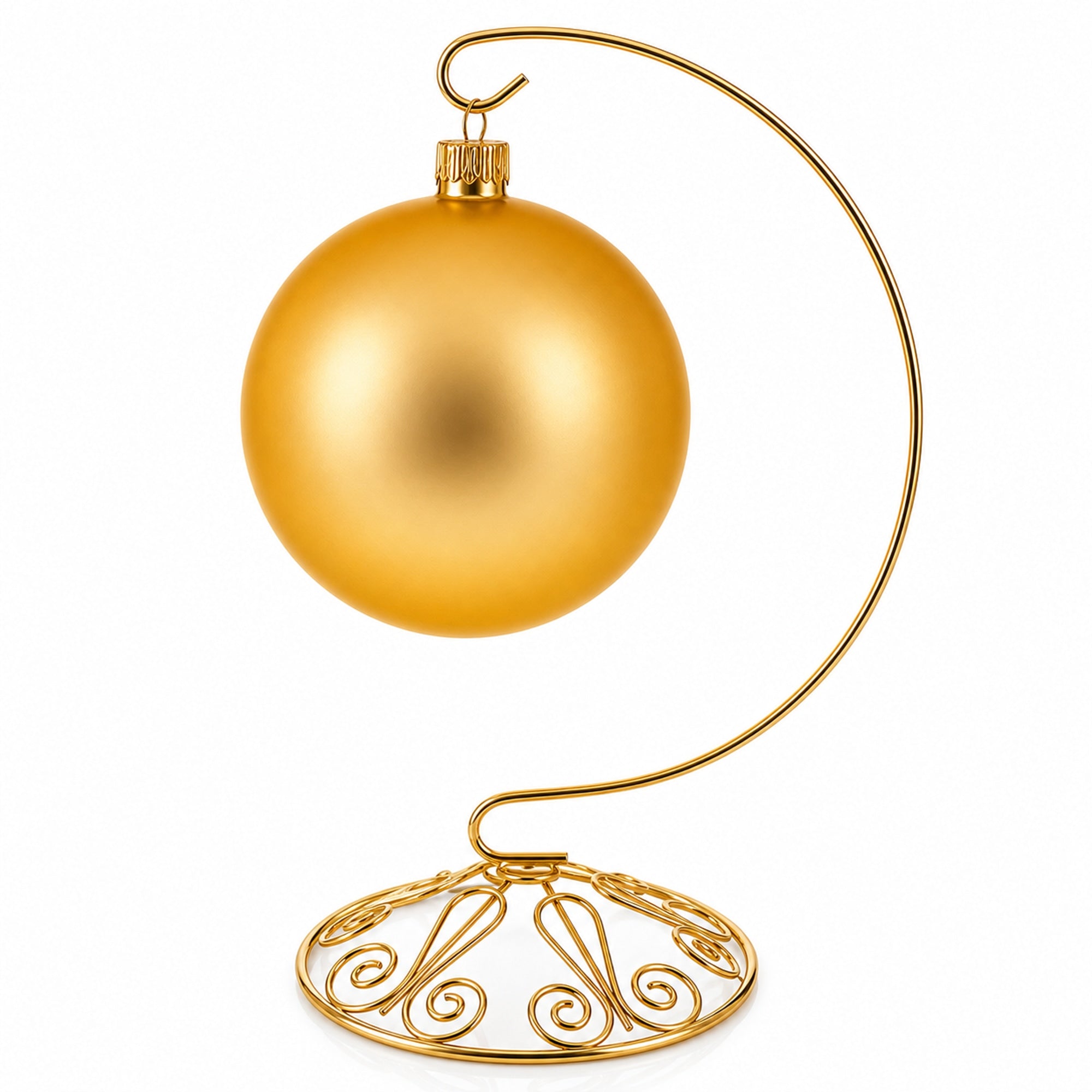 Curved Gold Wire Swirl Base Ornament Stand Display 8.75 Inches
