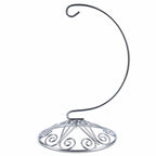 Curved Silver Wire Swirl Base Ornament Stand Display 7 Inches
