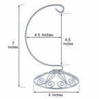 Curved Silver Wire Swirl Base Ornament Stand Display 7 Inches