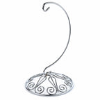Curved Silver Wire Swirl Base Ornament Stand Display 7 Inches