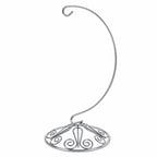 Curved Silver Wire Swirl Base Ornament Stand Display 8.75 Inches