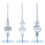 Ornate Silver Metal Rod Tree Topper Stand Display Stand 10 Inches
