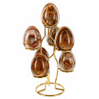 7-Ring 3-Tier Gold Wire Metal Sphere Crystals Egg Stand Holder Display 7.4 Inches (Taiwan)