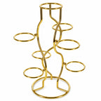 7-Ring 3-Tier Gold Wire Metal Sphere Crystals Egg Stand Holder Display 7.4 Inches (Taiwan)