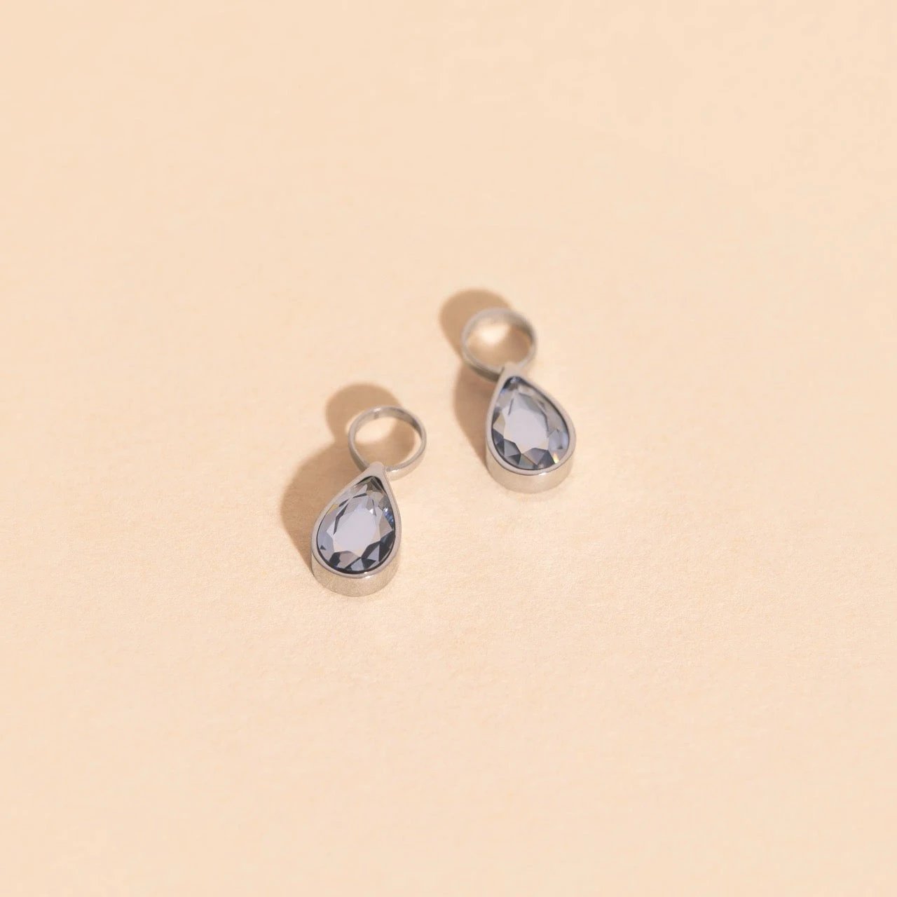 June Birthstone Huggie Hoop Charms by Oh Clementine
