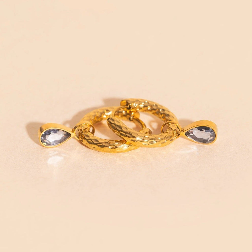 June Birthstone Huggie Hoop Charms by Oh Clementine
