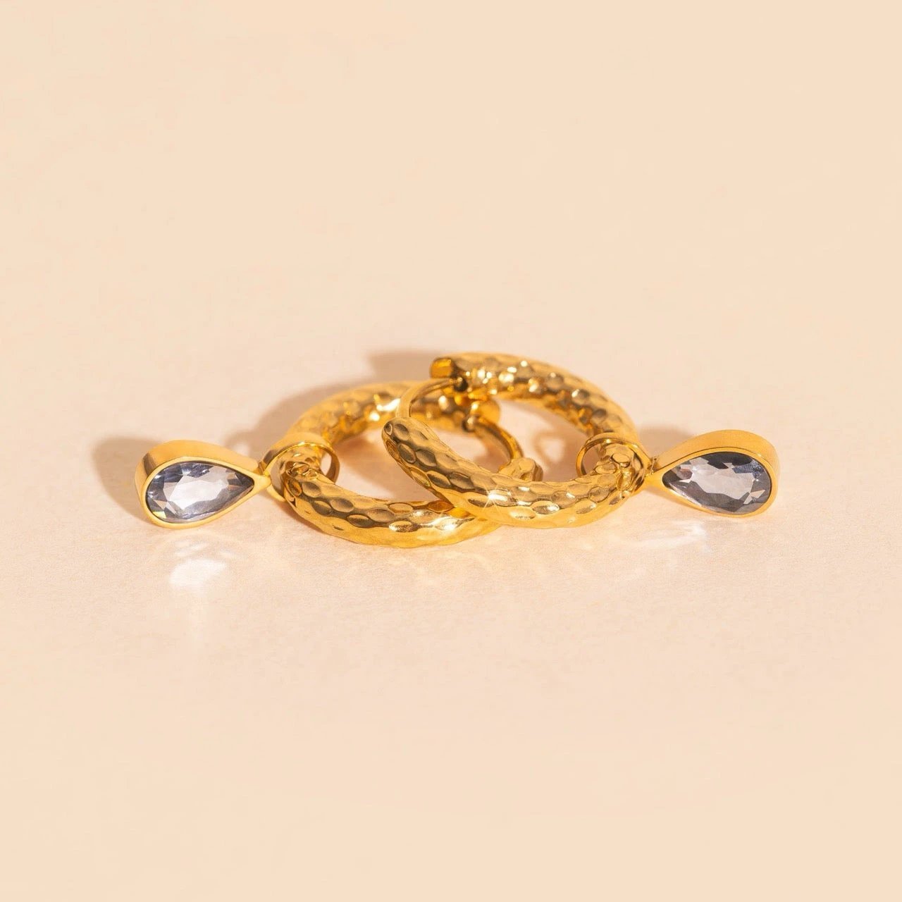 June Birthstone Huggie Hoop Charms by Oh Clementine