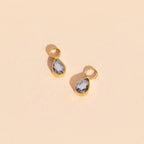 June Birthstone Huggie Hoop Charms by Oh Clementine
