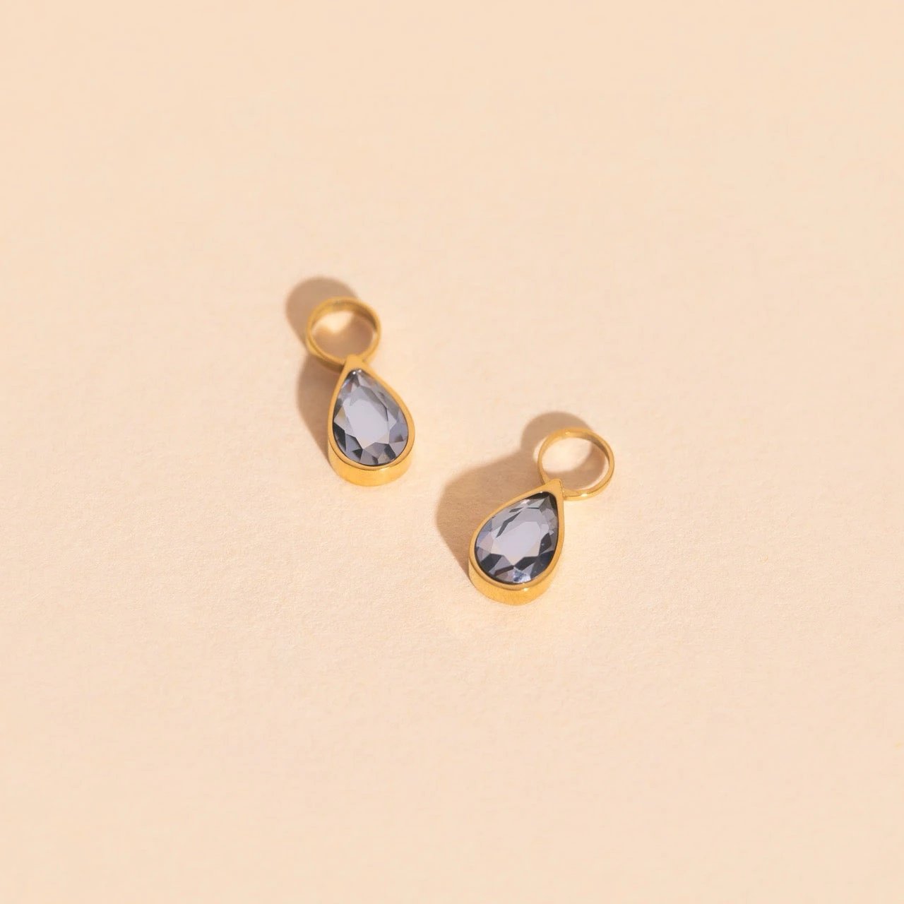 June Birthstone Huggie Hoop Charms by Oh Clementine
