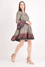 Juniper Ajrakh Print Mini Dress by Raas