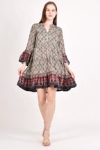 Juniper Ajrakh Print Mini Dress by Raas