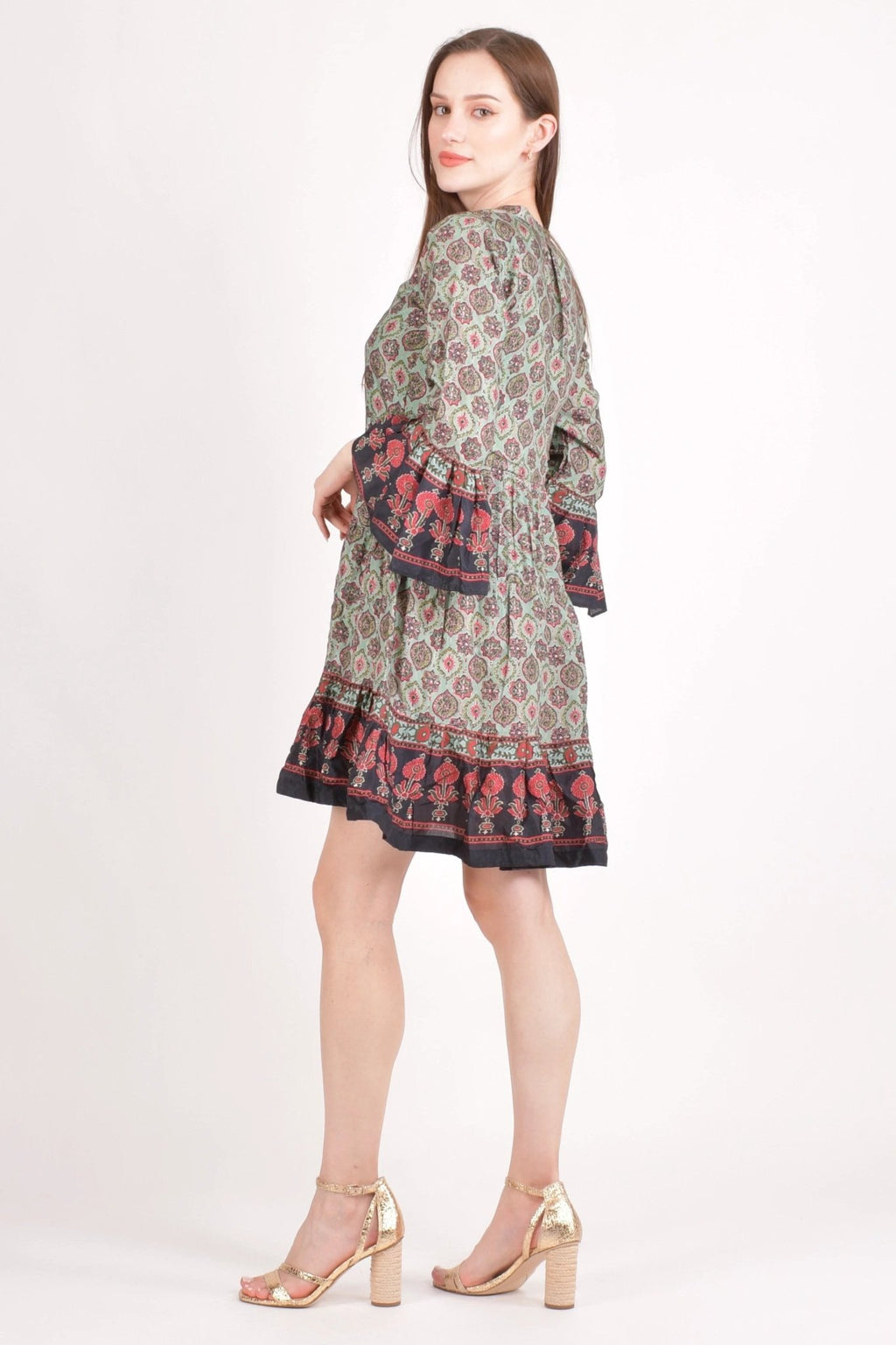 Juniper Ajrakh Print Mini Dress by Raas
