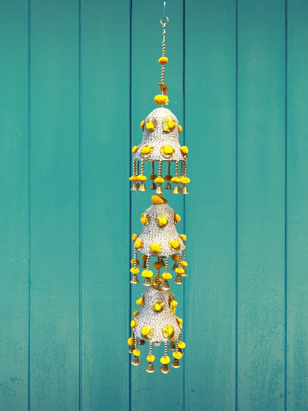 Jute Lari with Bell Shape & PomPom Festive Decor La Vie Bien Jute Lari with Bell Shape & PomPom