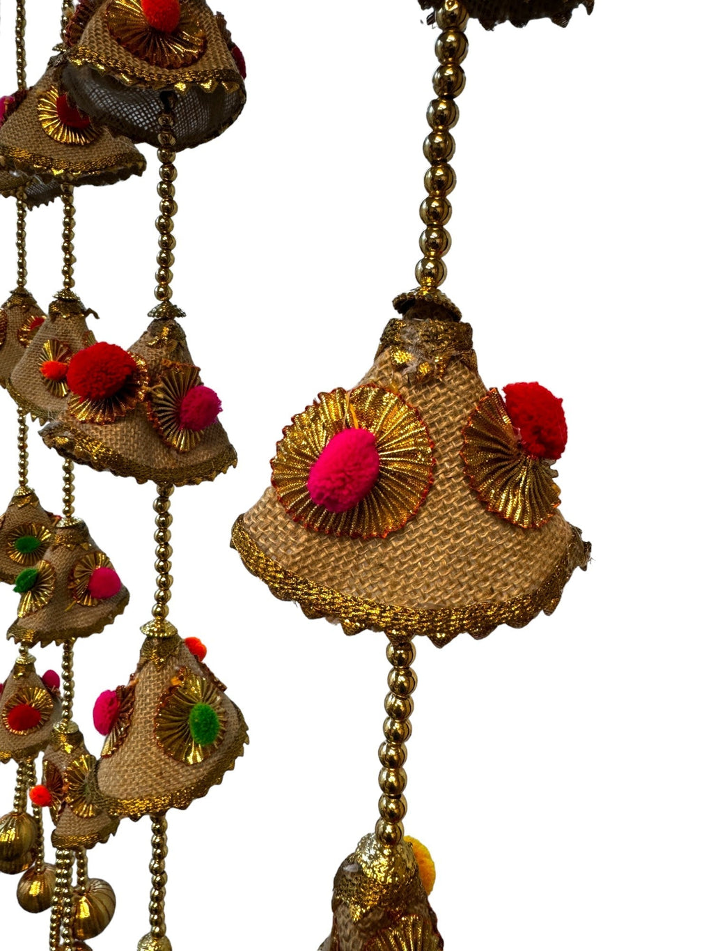 Jute Lari with PomPom & Gota, Set of 5 Festive Decor La Vie Bien Jute Lari with PomPom & Gota, Set of 5
