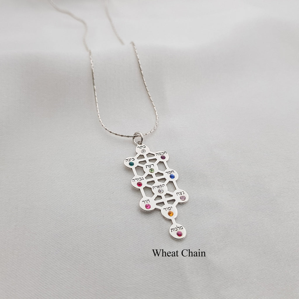 Kabbalah Tree Necklace With Stones La Vie Bien Kabbalah Tree Necklace With Stones