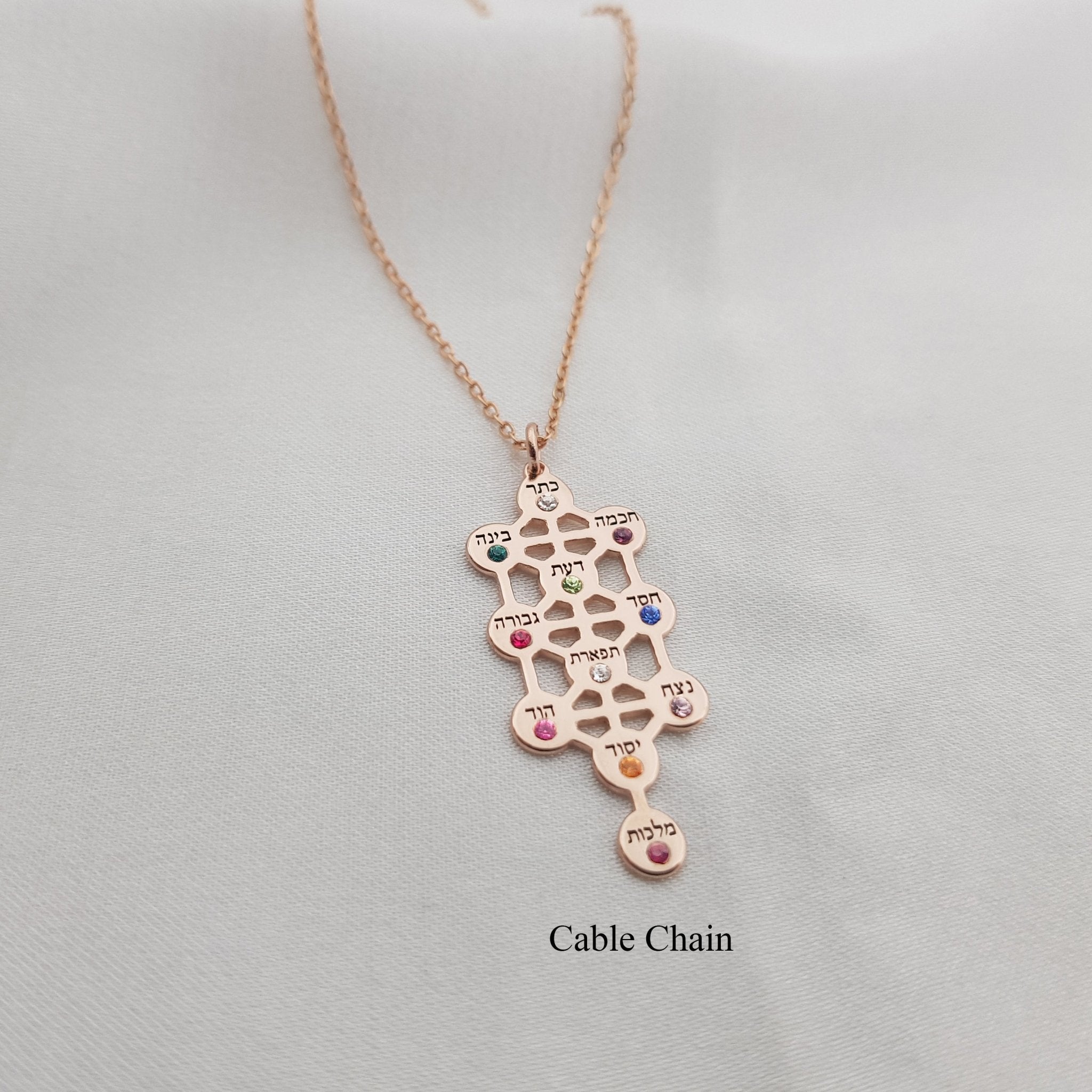 Kabbalah Tree Necklace With Stones La Vie Bien Kabbalah Tree Necklace With Stones