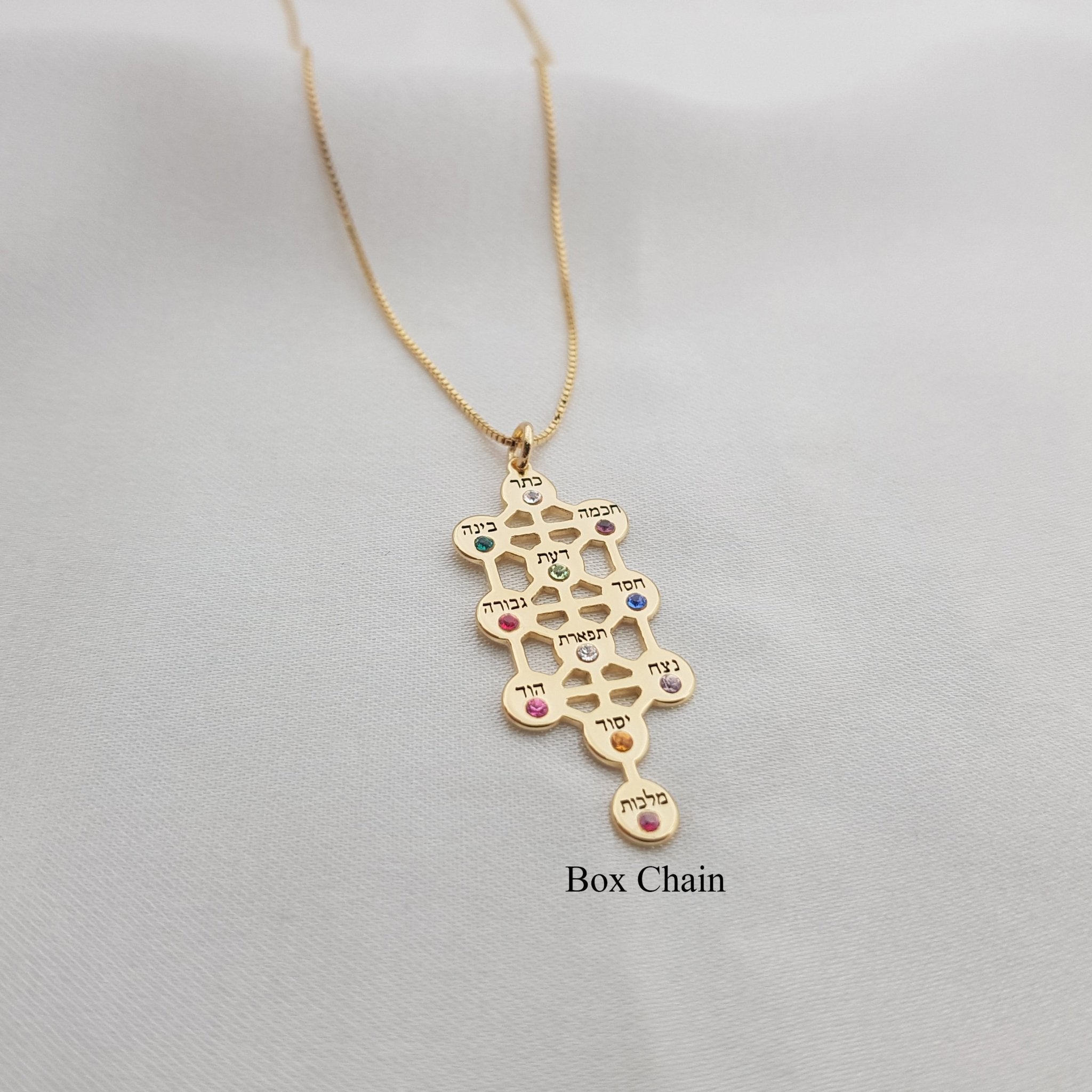 Kabbalah Tree Necklace With Stones La Vie Bien Kabbalah Tree Necklace With Stones