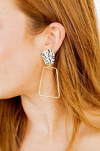 Kaelyn Statement Earrings - Blue-Pink Retro