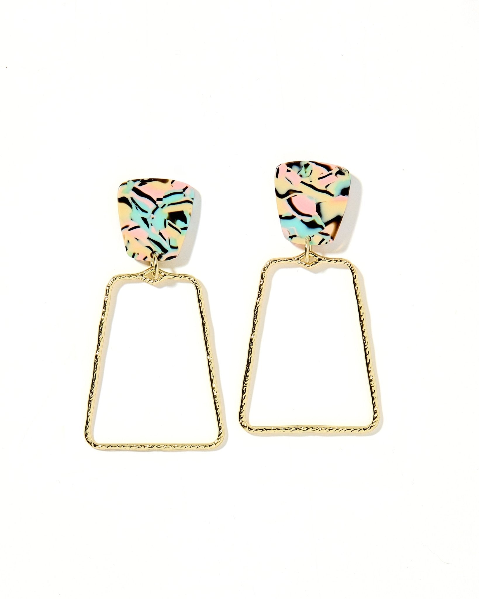 Kaelyn Statement Earrings - Blue-Pink Retro