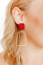 Kaelyn Statement Earrings - Crimson Glitter