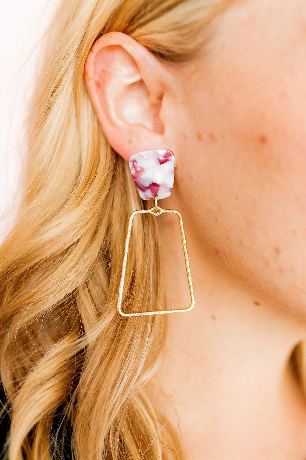 Kaelyn Statement Earrings - Maroon Camo