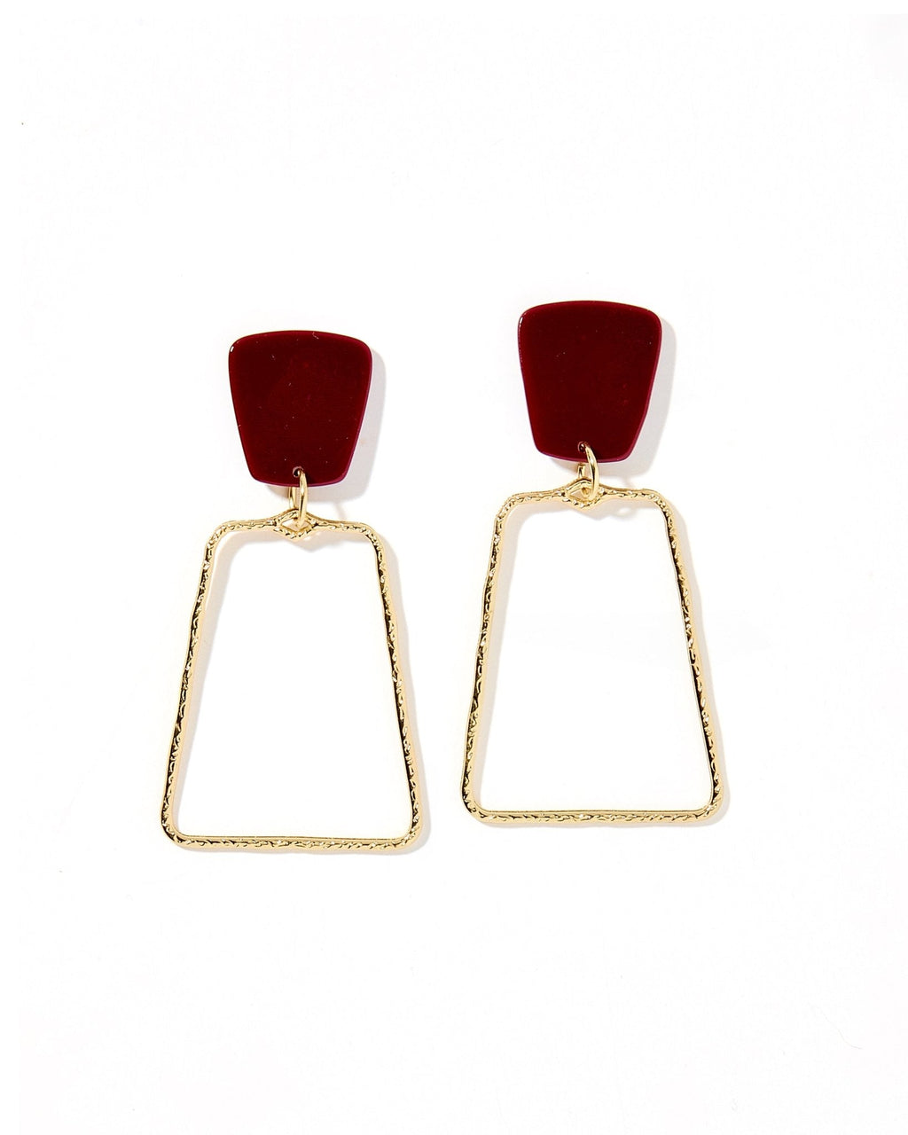 Kaelyn Statement Earrings - Maroon