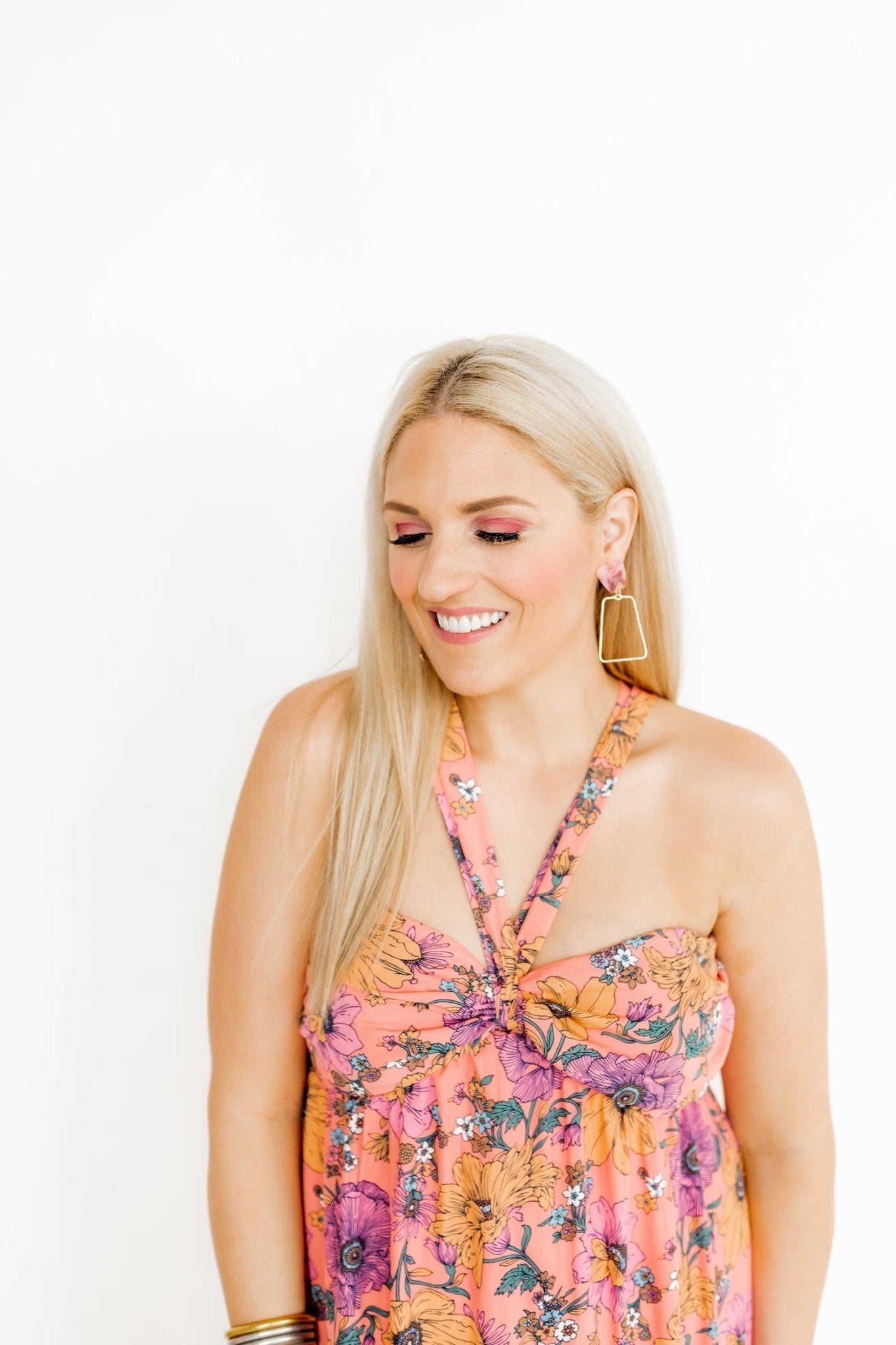 Kaelyn Statement Earrings - Rose Water
